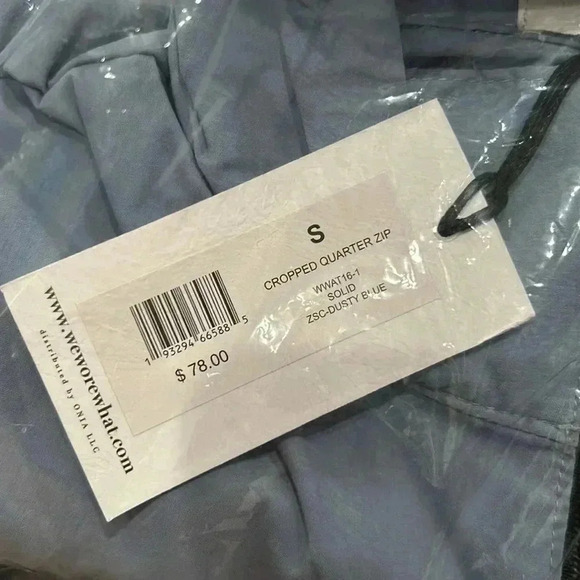 WeWoreWhat Cropped Nylon Mock Neck 1/4 Zip Pullover - Picture 6 of 6